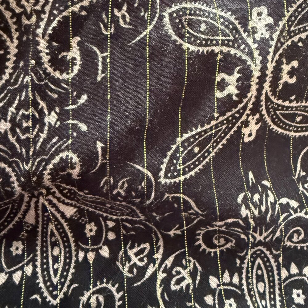 Bloomfield Paisley Smocked Peasant Top L Puff Sleeve Square Neck Boho Milkmaid - Picture 10 of 12